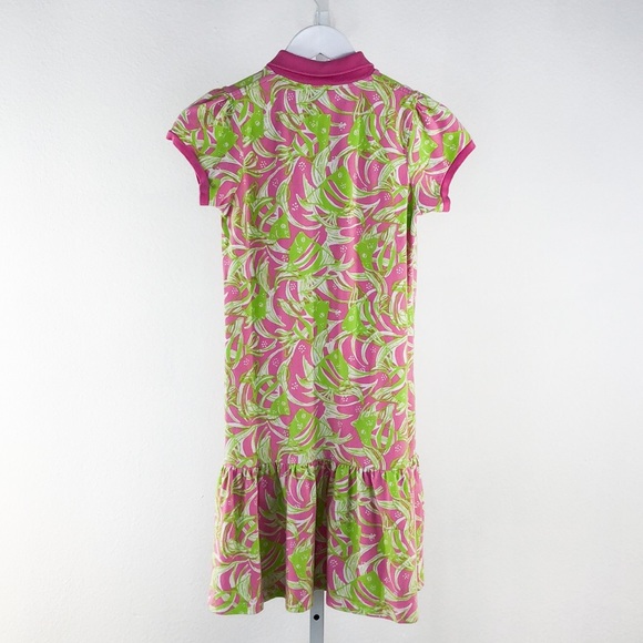 Lilly Pulitzer Pink & Green Fish Print Polo Dress - Picture 3 of 6